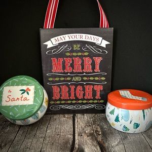 ✅ 5 for $25 - Candles + Decorative Christmas Sign, 3-Piece Set